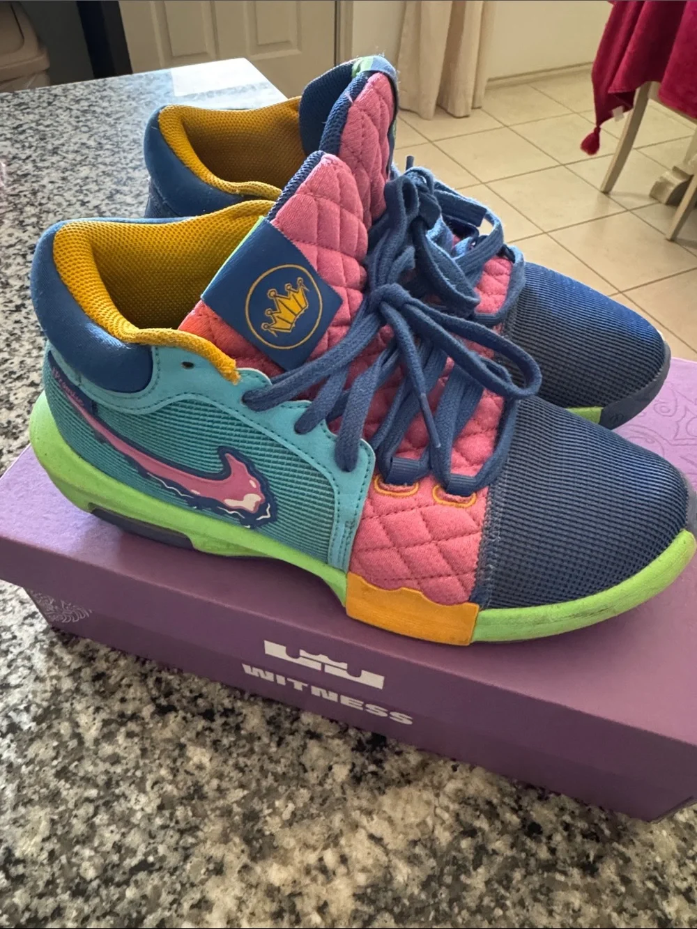 Colorful Kids' Athletic Sneakers - Blue, Pink & Green